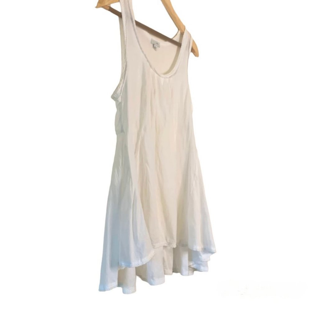 Anthropologie Odille White Cotton Hi-Low Flowy Top